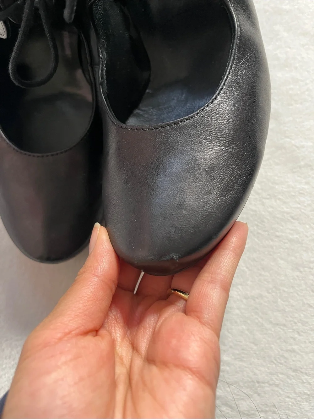 Paul Green size 4.5 (7) black lace up vintage style heels - Picture 3 of 11